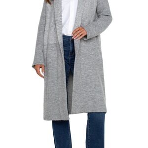 Liverpool Los Angeles Open-Front Gray Long Coatigan